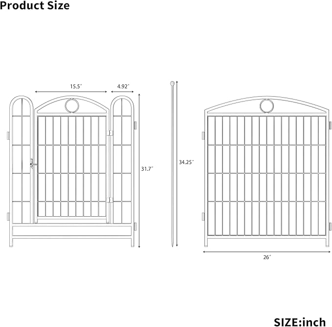 32" H Dog Crate Dog Playpen 8 Panels Furniture Heavy Duty Dog Fence Door with Side Openings,for Large Medium Small Dogs Indoor Outdoor Foldable Pet Exercise Pen,Black