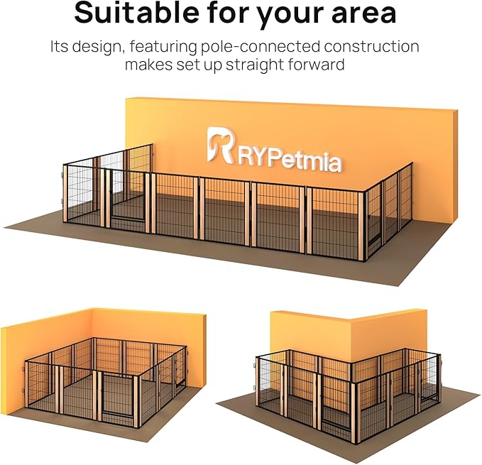 Heavy Duty Dog Playpen 32 Inch Height - Indoor Outdoor Pet Fence Enclosure for Medium and Small Dogs - Foldable Puppy Exercise Pen for Indoor and RV Camping or Yard