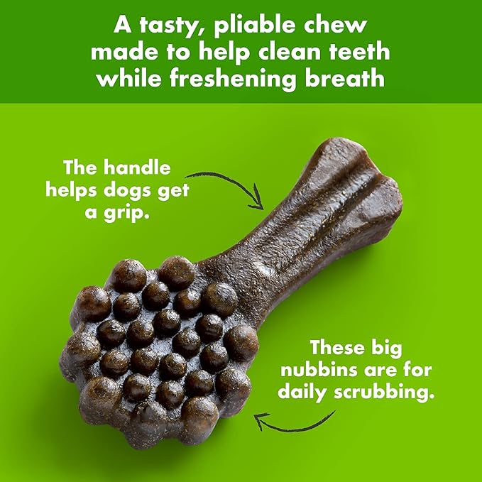 Chewsday Small Cinnamon Clean Daily Dental Dog Chews, Made in The USA, Natural Highly-Digestible Oral Health Treats for Healthy Gums and Teeth - 28 Count