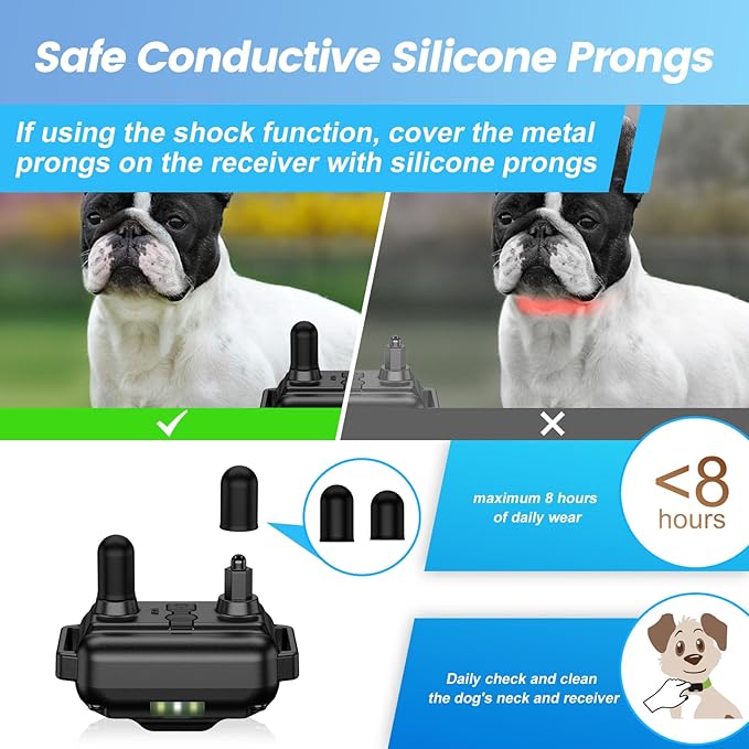 Dog Training Collar with Remote, Electronic Dog Shock Collar with Beep, Vibration, Shock, Light and Keypad Lock Mode, Electric Dog Collar Set for Small Medium Large Dogs (Black Green)