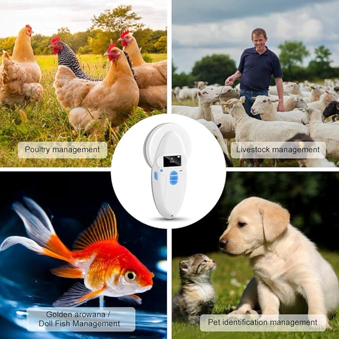 Sonew RFID Chip Reader Scanner, 134.2Khz Animal Pet Microchip Recognition Reader for Pet Animal Cat Dog Microchips Transponders in Cushioned Case