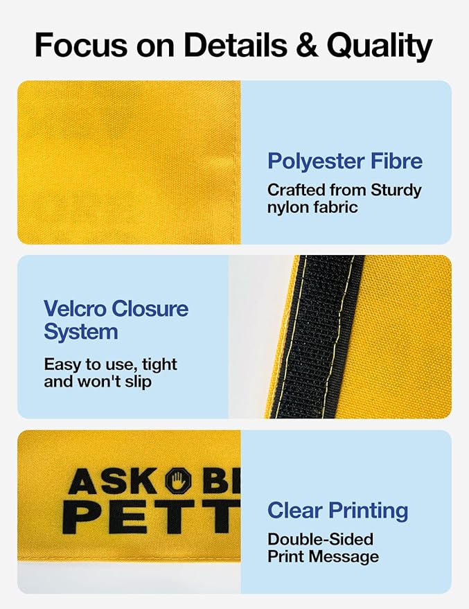 Yellow Therapy Dog Leash Sleeve, Emotional Support Dog Tags Dog Leash Sleeve Wrap Alert Hanging ID Patch Tag Dog Bike Leash Sleeve, Pet Dog Birthday Service Dog Leash Gift for Dog Owners