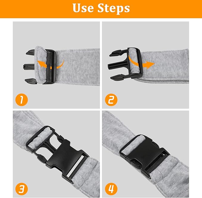 Surblue Dog Sling Carrier Bag with Hands Free Reversible Belts,Safe Comfortable Adjustable Crossbody Shoulder Outdoor Travel Pet Tote Suitable for Small Pet Cat Puppy up to 12 lb (New) (Buckle Grey)