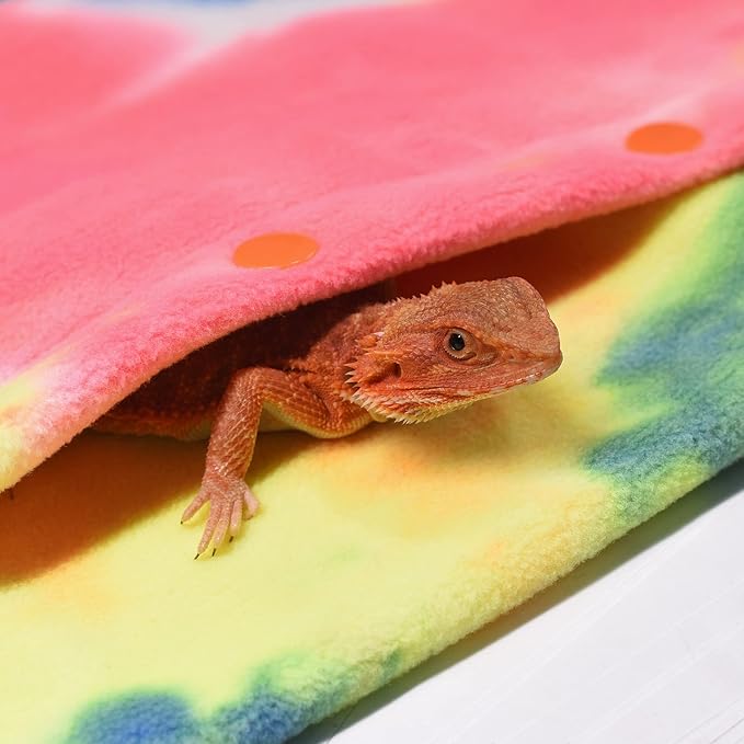 LIKZINWA Small Animal Sling Carrier,Small Animal Bag for Bearded Dragons Lizards and Reptile with Adjustable Strap (Red+Dinosaur Wing)