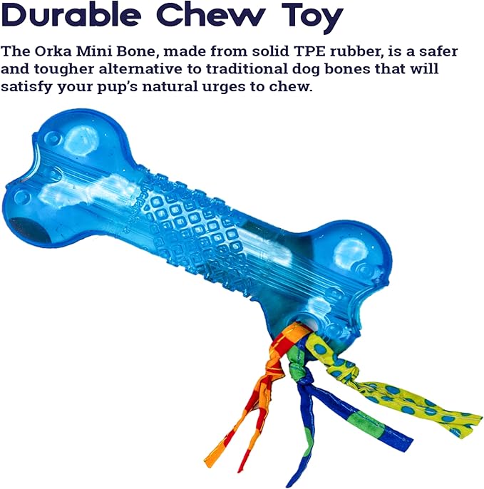 Petstages Orka Mini Bone Royal Blue Dog Chew Toy