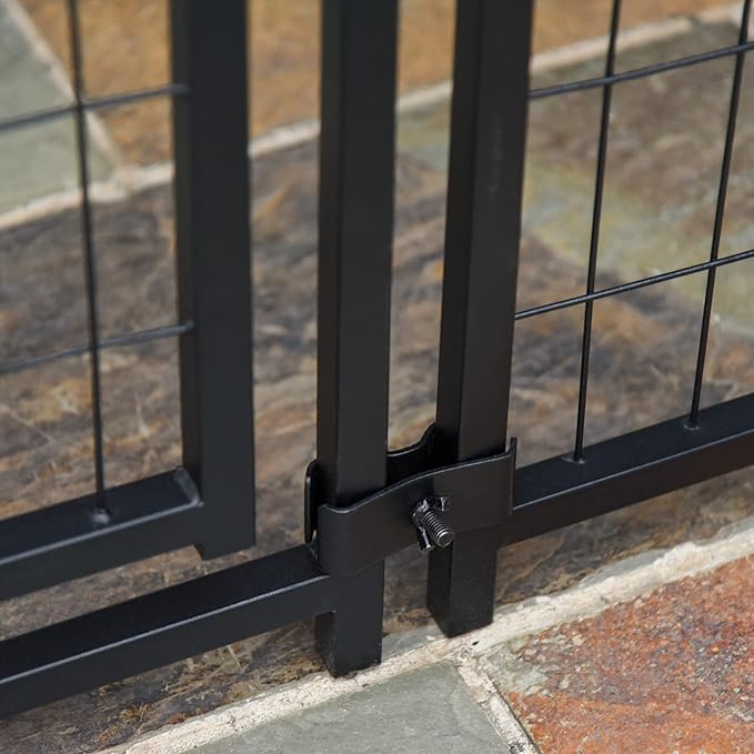 PawHut 8' x 4' x 6' Dog Kennel Outside, Dog Playpen Exercise Pen with Lockable Door, Water-Resistant Canopy, for Medium and Large Puppies