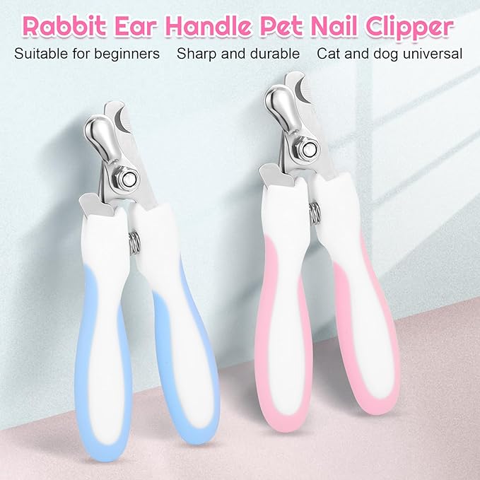 Pet Nail Clippers, Suitable for Both Cats and Dogs, A Half Moon Shaped Alloy Blade and A Rubber Material Handle with A File. Automatic Rebound Handle.Cat and Dog Universal (red)