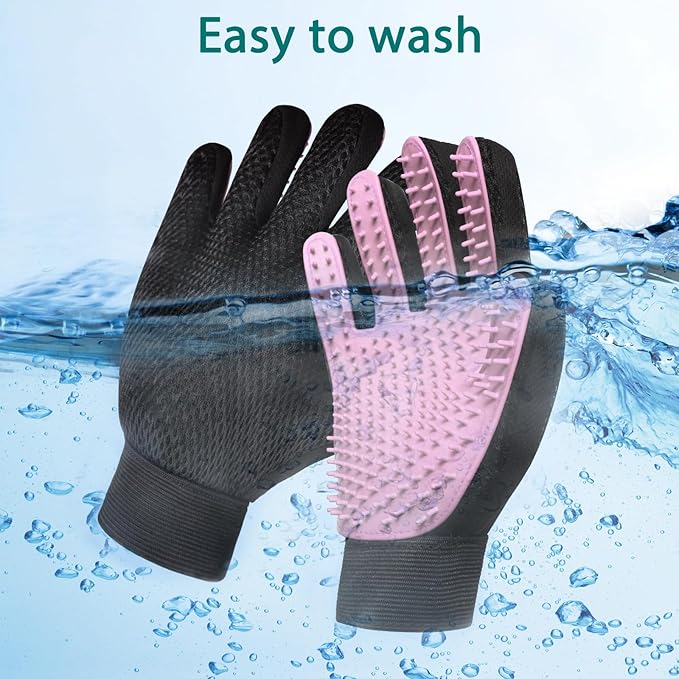 LIONROGE Cat Grooming Glove Brush,Self-Cleaning Slicker Pet Brush for Short and Long Haired Pets,Dog Bath Brush for Shedding and Grooming,Removes Loose Hair and Tangles,Promote Circulation