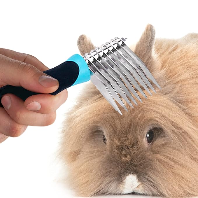 SunGrow Poodle Dog & Bunny Comb Dematting and Detangler Long Hair, Thick Undercoat Brush, for Rabbit, Persian, Maine coon Cat