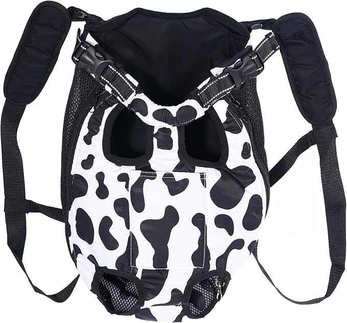 Pet Carrier Backpack Pet Tote Bags for Cats or Doggies, Portable Puppy Travel Carrier Bags, Cozy Soft Pet Puppies Carriers Slings Backpacks (Cow, Small (Pack of 1))