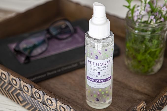 One Fur All Pet House Freshening Room Spray - Lavender Green Tea Pack of 2 - Concentrated Air Freshener - Non-Toxic & Pet-Friendly Air Freshener - Pet Odor Eliminator Room Spray