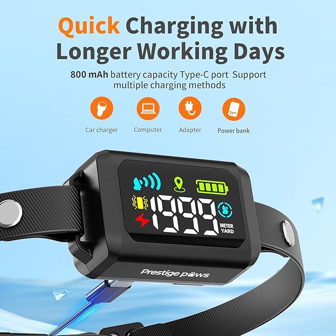 GPS Dog Fence Collar with Wireless Tracker – No Shock, Waterproof & Rechargeable – Smart Pet Containment for Small, Medium & Large Dogs – Adjustable, Portable, Safe Training System