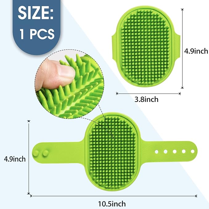 Dog Bath Brush Dog Grooming Brush, Lilpep Pet Shampoo Bath Brush Soothing Massage Rubber Comb with Adjustable Ring Handle for Long Short Haired Dogs and Cats