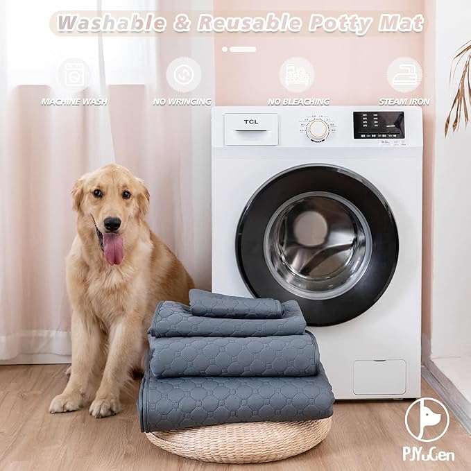 PJYuCien Dog Playpen & Pee Pad - 8-Panels 24" H Metal Foldable Dog Exercise Playpen with 72" x 72" Extra Large Non-Slip Washable Dog Pee Pad, Indoor Outdoor for Small Medium Pets
