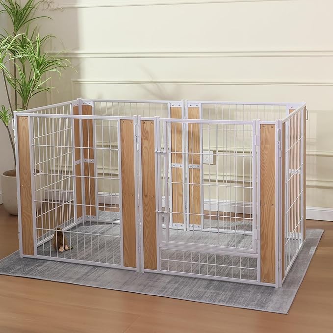 Heavy Duty Dog Playpen 32 Inch Height - Indoor Outdoor Pet Fence Enclosure for Medium and Small Dogs - Foldable Puppy Exercise Pen for Indoor and RV Camping or Yard