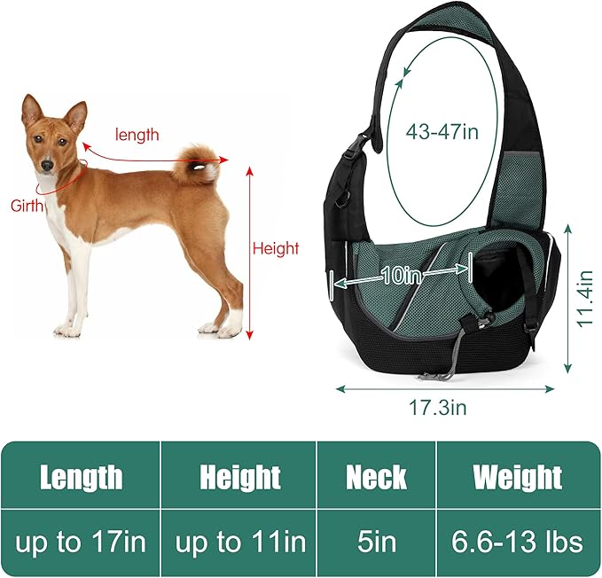 Pet Carrier Sling, Puppy Dog Sling Hands-Free, Pet Carrier Sling Bag for Small Dog, Dog Sling Bag 15 lbs for Travel Outdoor Parties Hiking Riding Travelling