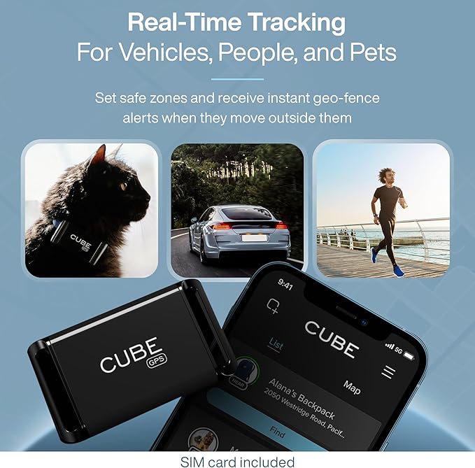 GPS Pet Tracking Bundle - GPS Tracker for Vehicles Assets Kids, Real Time Worldwide Location SOS Pings Geo-Fencing