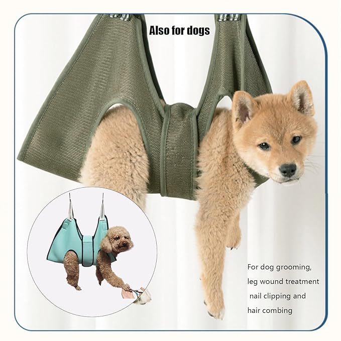 Cat and Dog Grooming Hammock with Safety Belt for Nail Clipping、Grooming,Cat Bathing Bag for cat Nail Trimming,Pet Claw Care Bag, Dog Grooming Harness(S,Be Sure to Check The Size Chart)…