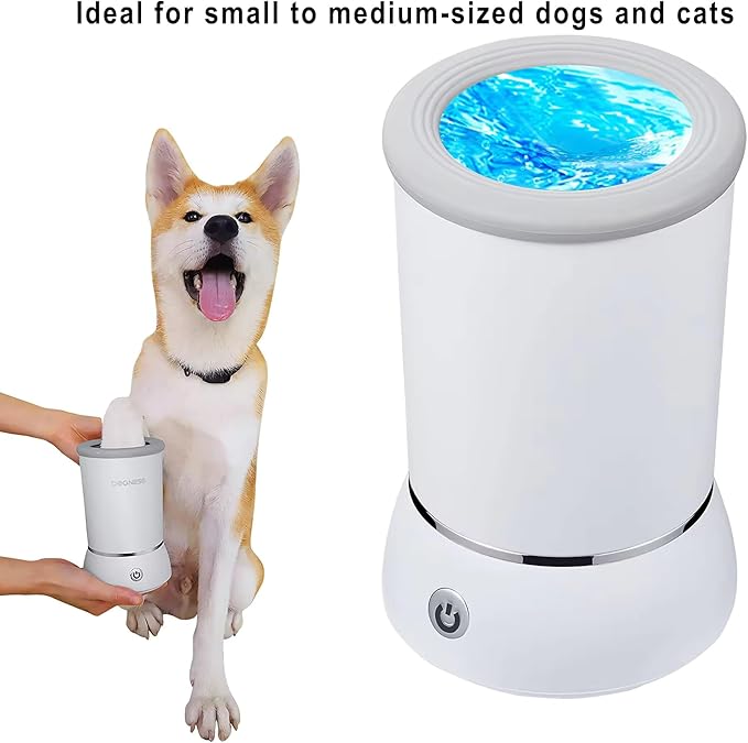sphera Automatic Pet Paw Cleaner - Blue - Portable Electric Washer and Massager for Dogs & Cats - USB Rechargeable - Silicone Brush