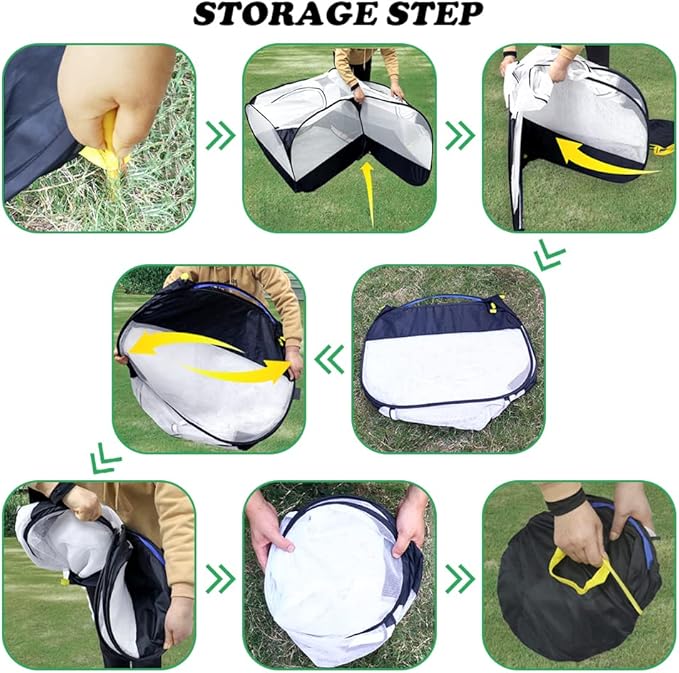 Small Animal Pet Playpen with Feeder Bowl and Storage Bag,Portable & Breathable Chicken Coop for Puppy Kitten Rabbits Indoor Outdoor(Black)