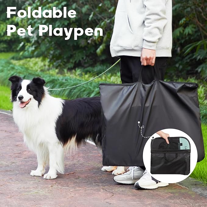 Love's Cabin Pet Puppy Playpen, Medium Dog Tent Crate, Portable Foldable Pop Up Dog Kennel with Carrying Case, Removable Zipper Top, Green