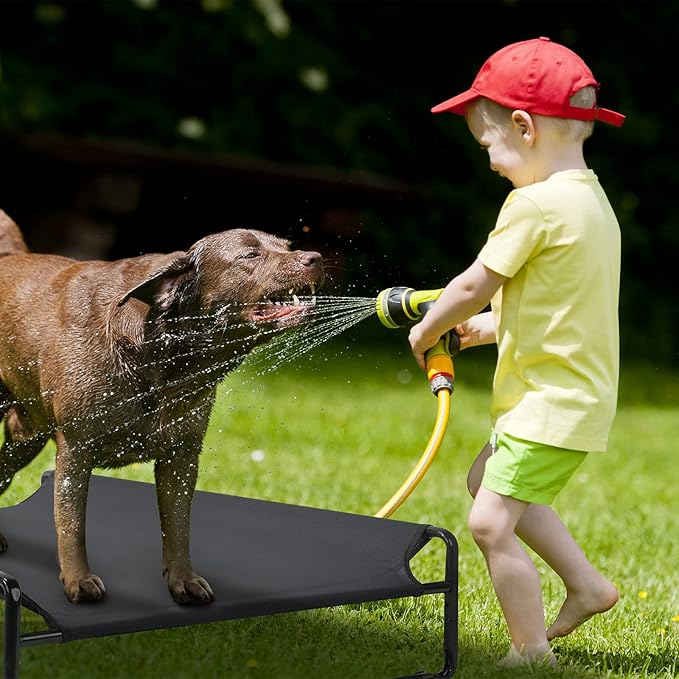 Veehoo Original Cooling Elevated Dog Bed, Outdoor Raised Dog Cots Bed for Large Dogs, Portable Standing Pet Bed with Washable Breathable Mesh, No-Slip Feet for Indoor Outdoor, X-Large, Brown, CWC2201