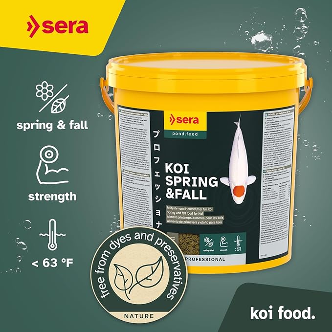 sera Koi Professional Spring & Fall Food 15.43lb| Floating Pellets for Immune Support & Condition | for Temperatures Below 63°F | Enriched with Vitamins & Omega Fatty Acids
