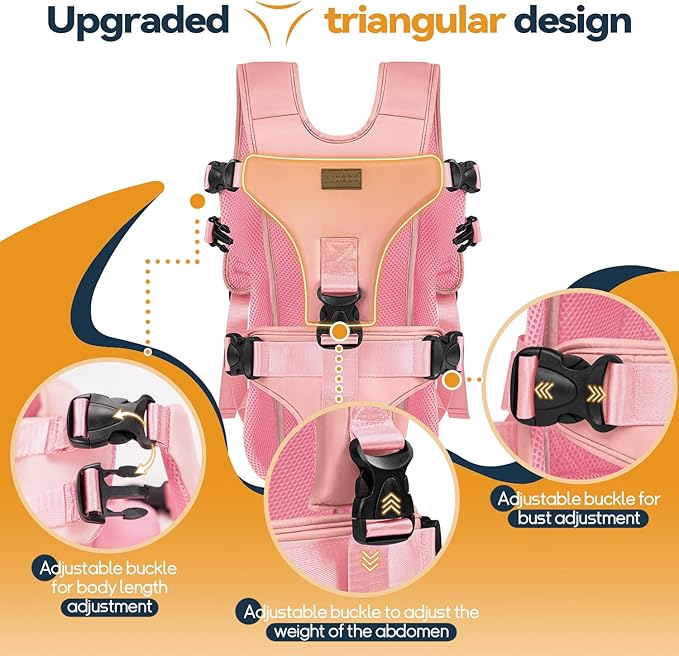 YUDODO Dog Backpack Carrier with Adjustable Safety Buckle Easy-fit Pet Dog Front Carrier for Small Medium Dog Legs Out Dog Chest Carrier for Traveling Walking Cycling (Medium, Pink)