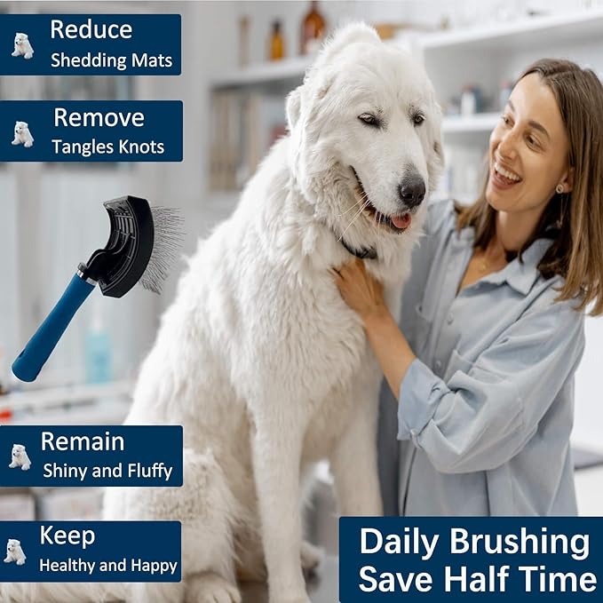 Extra Long Pin Slicker Brush for Dogs - Great for Grooming Doodle, Poodle, Husky, Goldendoodle,Alaska, Bernedoodle, Labradoodle - Best for Medium to Long Haired Dogs