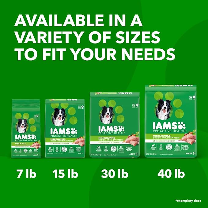IAMS Proactive Health Minichunks Adult Dry Dog Food with Real Chicken, 40 lb. Bag