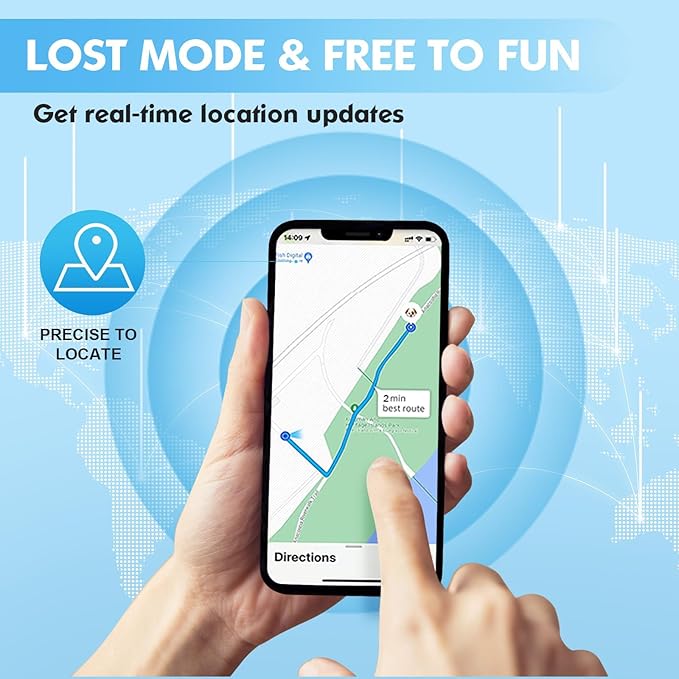 GPS Tracker for Dogs, 2 in 1 Pet Tracking Smart Collar (Only iOS), No Monthly Fee GPS Tracker Dog Collar, Real-time Location Comfortable PU Tracker Tag for Small, Medium Large Dogs(Locator Included)