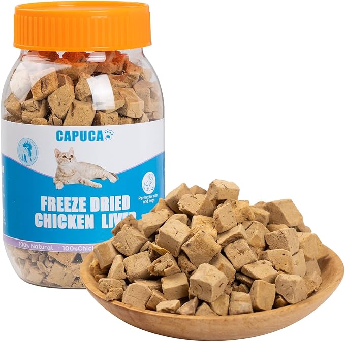 Chicken Liver Dog Treats - Freeze Dried Liver Treats Organic Single Ingredient All Natural Grain-Free Perfect for Training Topper or Snack(4.5oz)