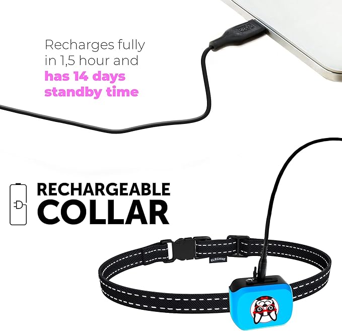 Small Dog Bark Collar Rechargeable - Smallest Bark Collar for Small Dogs 5-15lbs - Most Humane Stop Barking Collar - Dog Training No Shock Anti Bark Collar - Pet Bark Control Device (Blue)