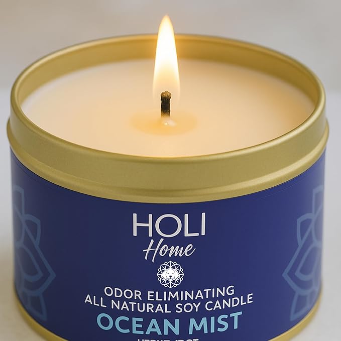 HOLI Pet Odor Eliminator Candle – Vanilla Suede Scent – All Natural Soy Wax, Paraben & Phthalate Free, Pet Safe, Long-Lasting 30-Hour Burn, Non-Toxic & Plastic-Free Air Freshener for Home