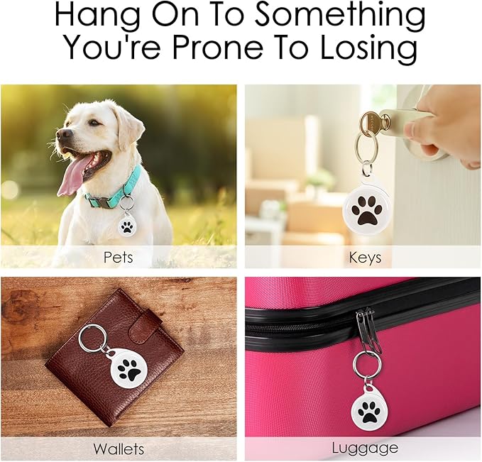 QR Code Dog Tag, Smart ID Tags, Dog Tags Personalized Lightweight Silent ID Tag for Kids Pets Bags Keys, Black