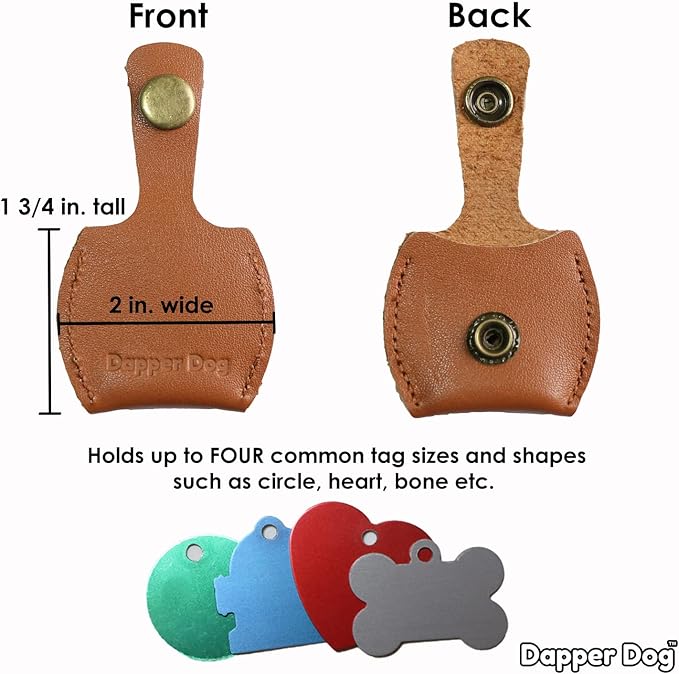 Dapper Dog Leather Dog Tag Silencer (Brown)