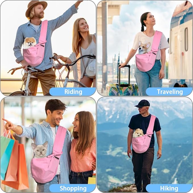 FEimaX Dog Sling Carrier, Pet Papoose Slings Bag for Small Dogs Cats, Puppy Hands Free Satchel Tote Pouch Carriers Doggie Crossbody Shoulder Carry Bags for Outdoor Travel