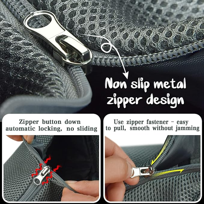 Dog Cat Sling Carrier, Adjustable Padded Shoulder Strap, with Mesh Pocket for Outdoor Travel (S - Up to 6 lbs, Black - Black)