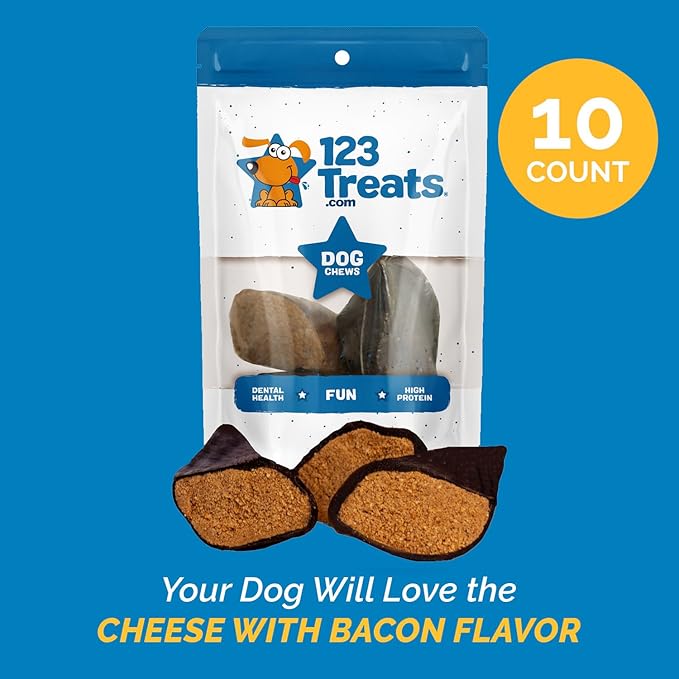 Filled Cow Hooves for Dogs, Delicious Peanut Butter Flavor, Stuffed Natural Beef Hoof Dog Chews, Tasty Treats for Dog, Made from Premium Brazilian Cattle, Pack of 10 Count