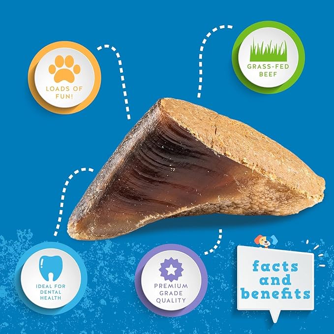 Jack&Pup Filled Cow Hooves for Dogs | Stuffed Dog Chew Hoofs | Natural Dog Chews Cow Hoofs for Dogs (Bacon & Cheese - 1 Bone)