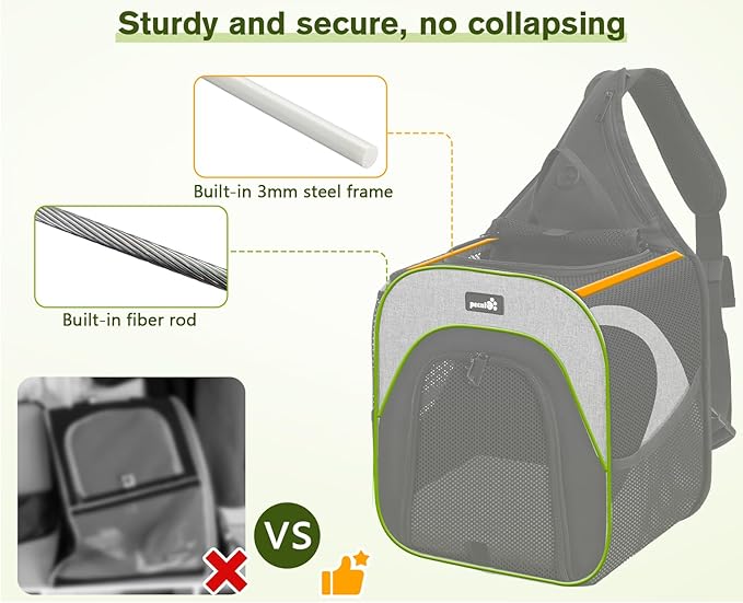 Pecute Small Dog Sling Carrier with Breathable Mesh up to 3.5kg/7.7lbs, Portable Pet Carrier Backpack for Small Cats and Dogs, Great for Chihuahua, Maltese, Yorkshire Terrier, Pomeranian