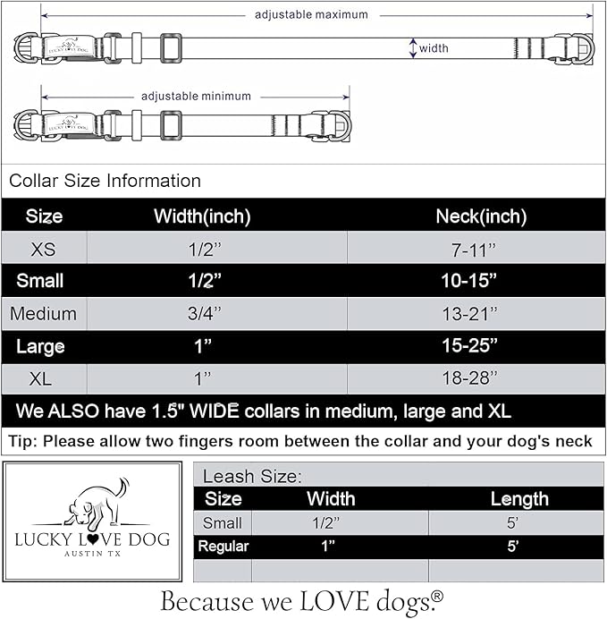 Lucky Love Dog Martingale Collar and Leash Set, Premium No Slip Collar and Leash Set, Vivid Floral Martingale Dog Collar, Great for Whippets, Greyhounds, and More (Ladybird, Large - Combo)