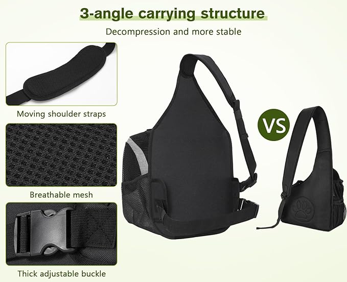 Pecute Small Dog Sling Carrier with Breathable Mesh up to 3.5kg/7.7lbs, Portable Pet Carrier Backpack for Small Cats and Dogs, Great for Chihuahua, Maltese, Yorkshire Terrier, Pomeranian