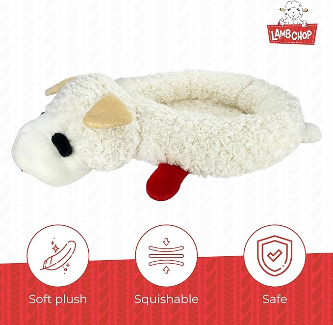 Multipet Lamb Chop Bed for Dogs, White, 27.0" L x 18.5" W x 5.5" Th
