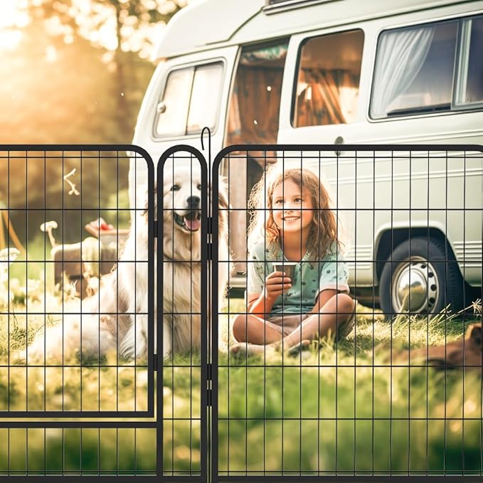 16 Panel Dog Playpen,Heavy Duty Metal Outdoor Indoor Dog Playpen for Puppies and Small Animals,Black