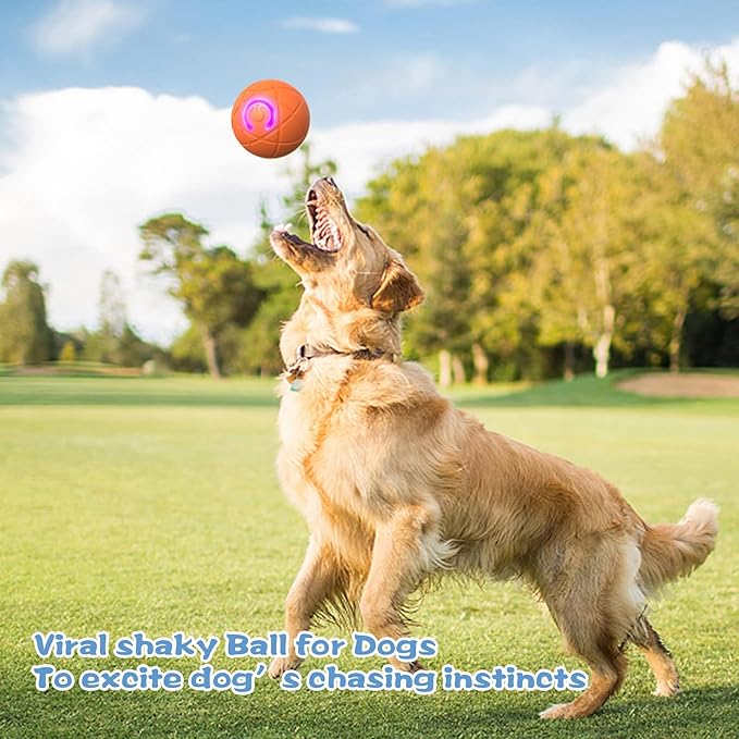 2PCS Shaky Ball Toy for Dogs,Pet Bounce Ball ,Vibrating Dog Ball for Dogs, Automatic Moving Dog Toy Ball,Bouncing Ball for Dogs Interactive Dog Ball,Automatic Moving Dog Toy Ball shaking(Blue+Orange)