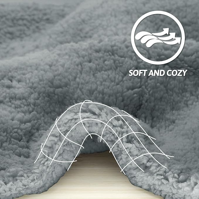 furrybaby Dog Blanket Soft Dog Blankets for Large Dogs Puppy Essentials Washable Sherpa Fleece Cat Blanket 41x65 Inches for Bed Furniture Couch Sofa (X Large, Grey)