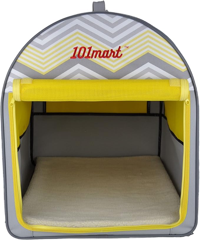 Premium Soft-Sided Folding Pet Tent | Portable Pet Crate for Home and On The Go | Made from Heavy-Duty Water-Resistant Canvas Fabric | Perfect for Indoor and Outdoor Use