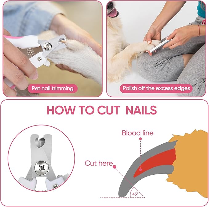 Dog Grooming Arm with Hammock & Loop – Professional Pet Grooming Kit for Small Dogs & Cats – Includes Nail Clippers & Nail File – Essential Dog Grooming Supplies for Home Use
