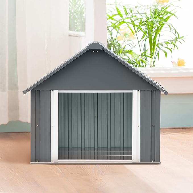 34 X 38 X 35 Inches Dog House, Indoor Outdoor Doghouse for Medium Large Dogs, Weatherproof Puppy Shelter Sturdy and Long-Lasting Dog Houses